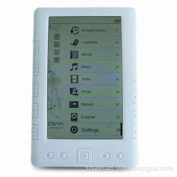 E-book Reader with E-ink Display and 800 x 600 Pixels Resolution, Calendar, and G-sensor